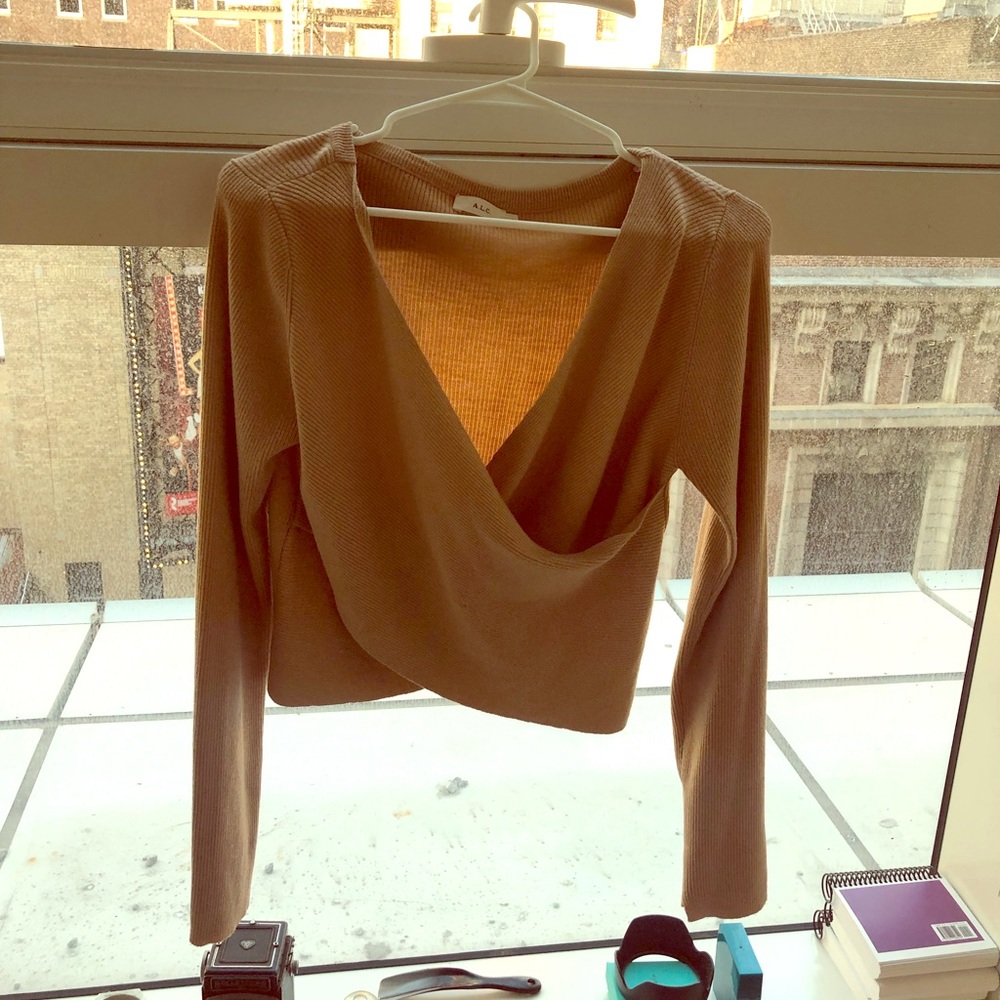 A.L.C. Scoop Neck Metallic Sweater